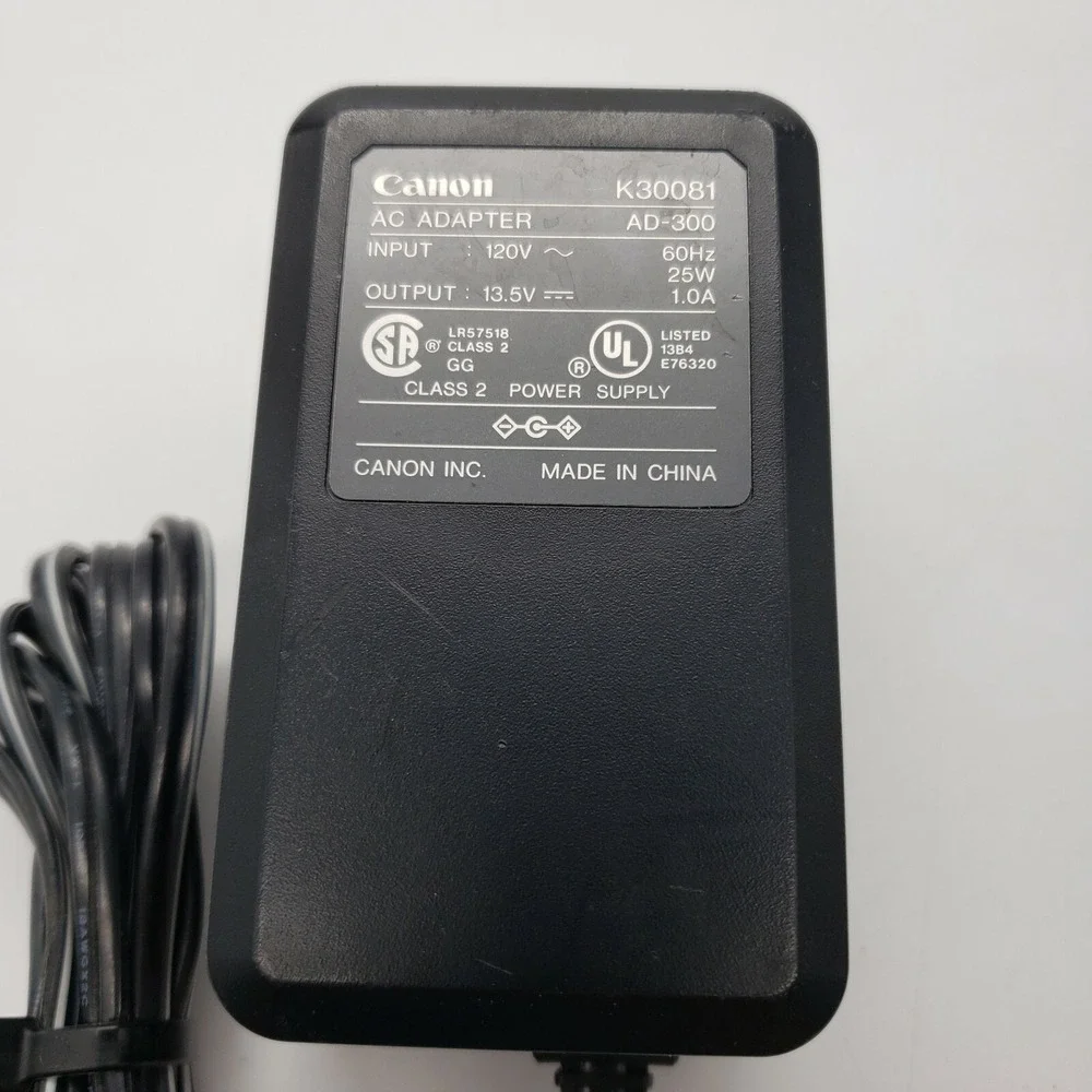 Canon K30081 AC Adapter AD300 Input 120V Output 13.5V Printer Power Supply Great